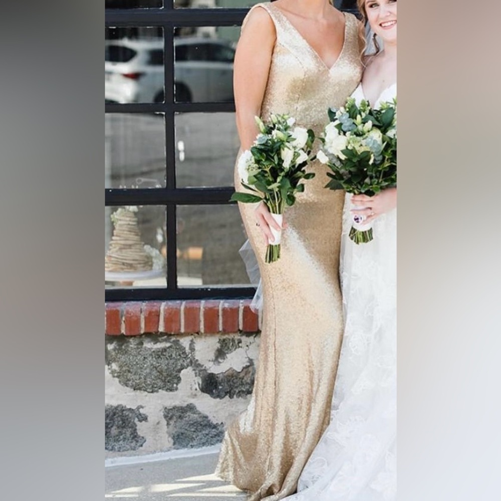 Revelry Dakota Sequin Gold Dress